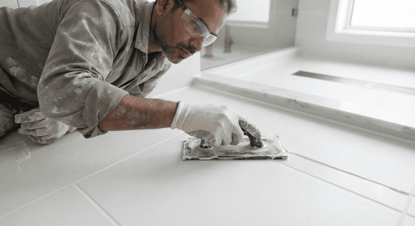 Clean Tile Grouting Services by Brotet Coat